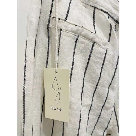 JOIE 100% Linen Striped Loose Wide Leg Pants Pockets Lightweight Breathable Sz 6 - Picture 7 of 7